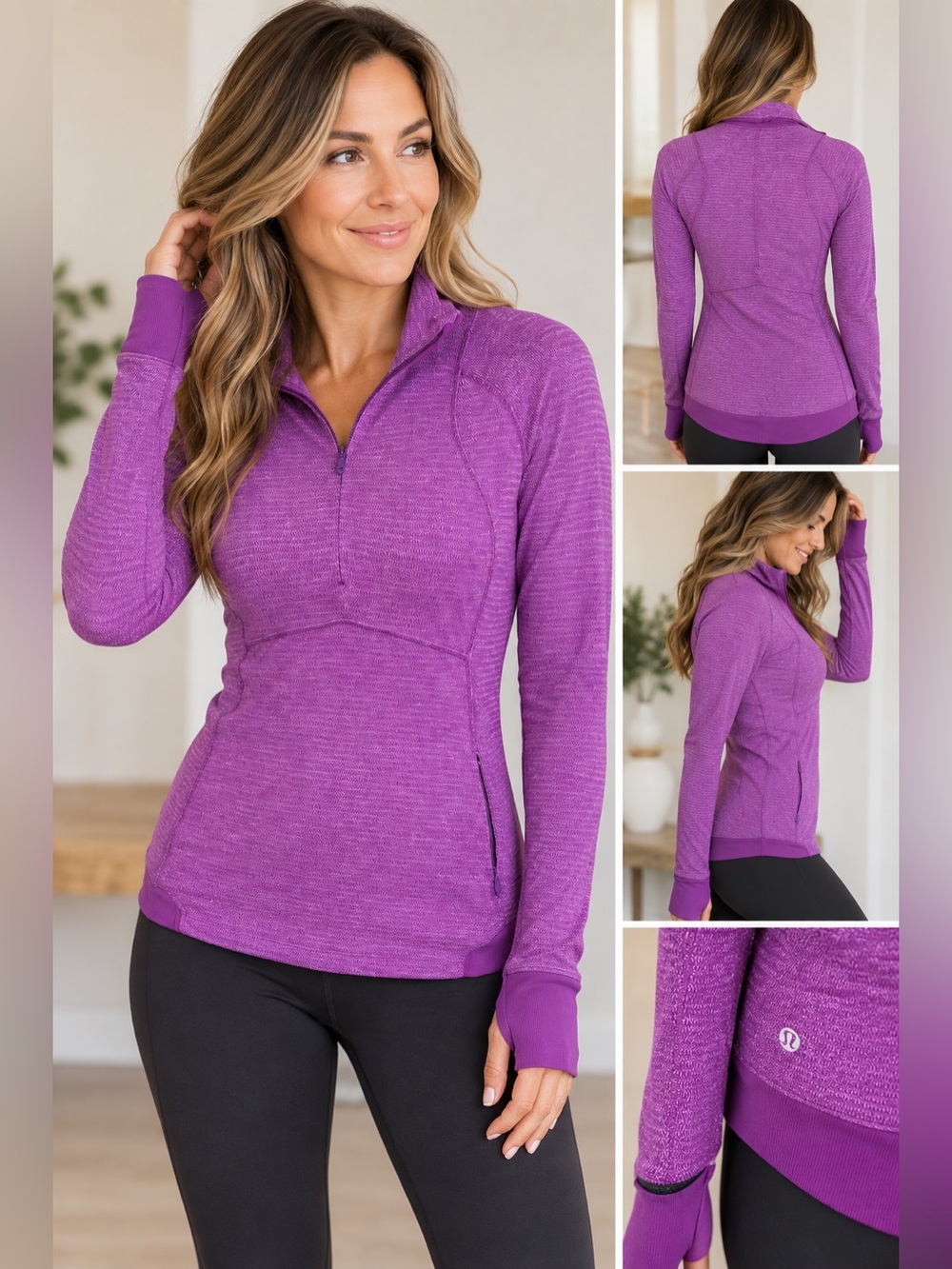 LULULEMON RUNDERFUL HALF ZIP
PULLOVER SZ 6 TENDER VIOLET